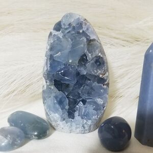 Blue Celestite Standing Geode